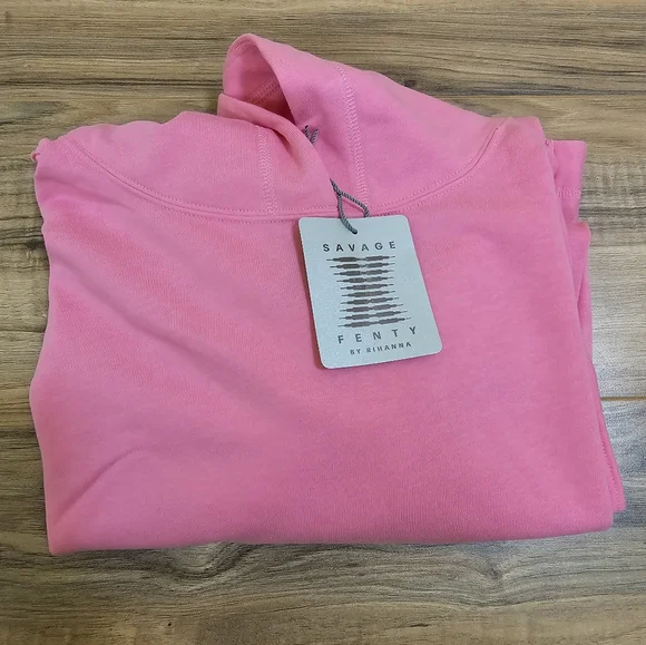 SAVAGE X FENTY ESSENTIAL TERRY SCOPE LOGO CROPPED HOODIE - Picture 6 of 9